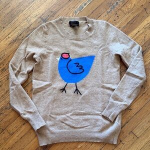 J Crew Blue Bird with Beret cashmere & wool Sweater